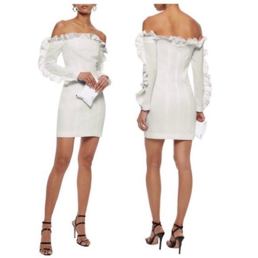 Cinq à Sept White Off-Shoulder Mini Dress